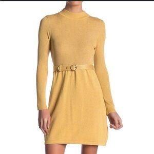 Free People Belted Dress | Gold | X-Small